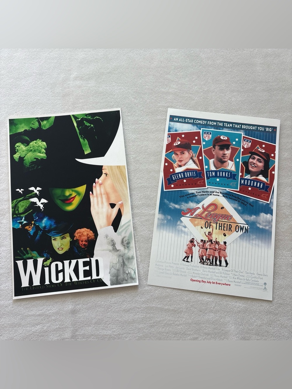 Vintage Lot of 2 90's Movie Posters - Wicked & A League of Their Own